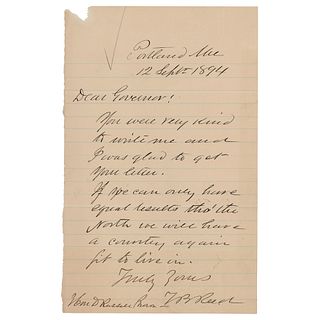 Thomas Brackett Reed Autograph Letter Signed