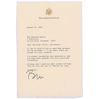 Bill Clinton Typed Letter Signed