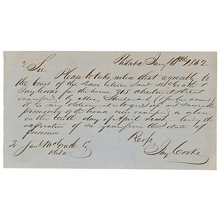 Jay Cooke Autograph Letter Signed
