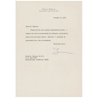Thomas J. Watson, Jr. Typed Letter Signed
