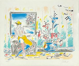 Peter Max "Zero and Flowers" Lithograph 1978