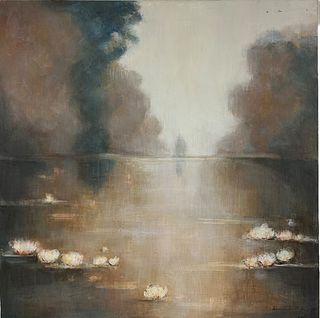 Dimiter Hristoff "Misty Sunset" Acrylic On Canvas