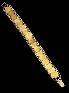 22K Gold 8" Middle Eastern Bracelet