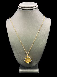 14K Gold Necklace w/ 10K Univ Of Minnesota Pendant