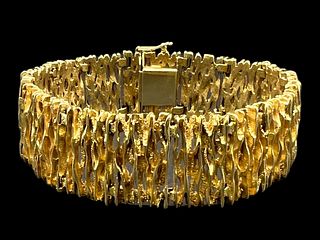 14K Gold Nugget 7 1/2" Bracelet