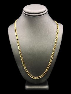 14K Gold 20" Figaro Necklace