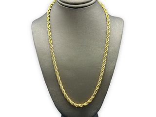14K Yellow & White Gold Twist Rope Necklace