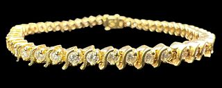 14K Gold Diamond Tennis Bracelet 3 CTTW