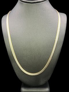14K Two Tone Gold Italian Herringbone Necklace