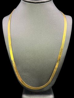 Oroamerica 14K Gold Italian Herringbone Necklace