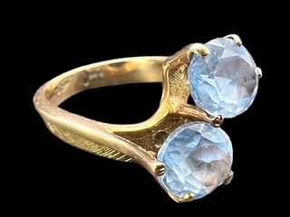 14K Gold Aquamarine Ring