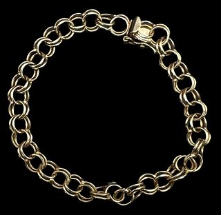14K Yellow Gold Charm Bracelet 9.6g