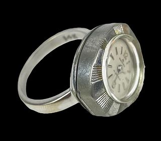 Bucherer Swiss Watch Ring On 14K Gold Band