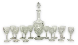 St. Louis Crystal Chantilly Decanter & (12) Stems