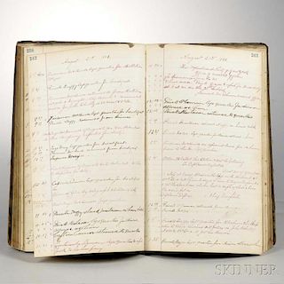 Firefighters' Log Book, Engine 23, Fire Department of New York City, July through October 1883.