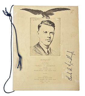Charles A. Lindbergh Autographed Banquet Brochure
