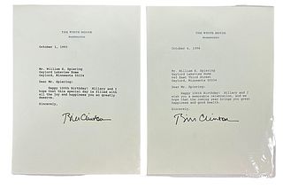 (2) Bill Clinton Signed Letters 1993 & 1994