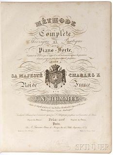 Hummel, Johann Nepomuk (1778-1837) Methode Complete Theoretique et Practique pour le Piano-Forte.