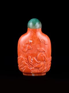 CORAL SNUFF BOTTLE