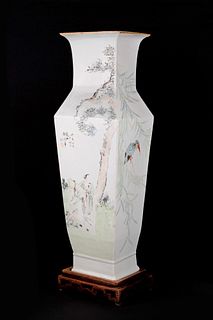 LARGE AND RARE QIANJIANG PORCELAIN VASE SIGNED BY REN HUANZHANG