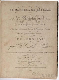 Rossini, Gioachino (1792-1868) Le Barbier de Seville.