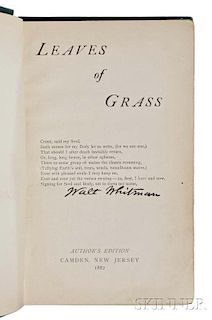 Whitman, Walt (1819-1892) Leaves of Grass,   Presentation Copy.