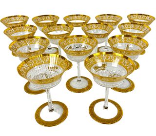 (14) Saint Louis Thistle Pattern Champagne Sherbet