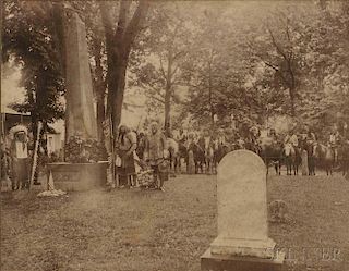 Cody, Buffalo Bill (1846-1917) Photograph Taken at Uncas's Grave, 1907.