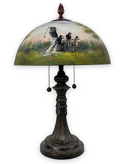 Dale Tiffany Reverse Painted Golf Lamp