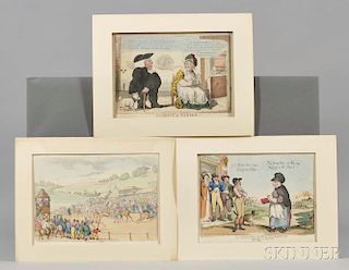 Rowlandson, Thomas (1756-1827) and others: Nineteen Caricature Prints.