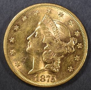 1875-S GOLD $20 LIBERTY  CH BU