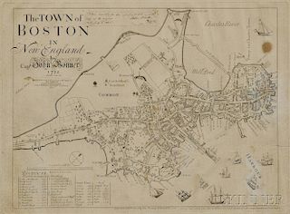 Boston. John Bonner (1643-1726) Facsimile of his 1722 Map, The Town of Boston in New England.