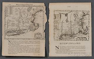 New England. Robert Morden (d. 1703), Two Maps and Associated Text Leaves.