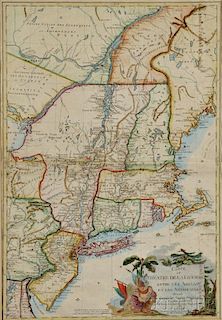 North America. Louis Brion de la Tour (1756-1823) Carte du Theatre de la Guerre entre les Anglais et les Americains.