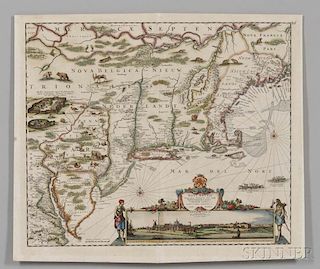 Northeast Coast of North America from New England to Virginia. Justus Danckerts (1635-1701)Novi Belgii Novaeque Angliae Nec N