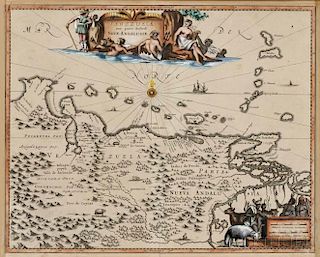 Venezuela. John Ogilby (1600-1676) Venezuela cum parte Australi Novae Andalusiae.