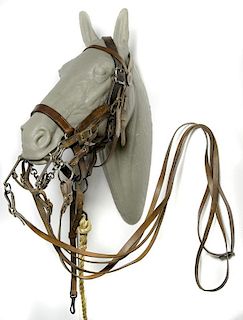 US WWII Bridle and Model 1920 Bit with Plastic Horse Head