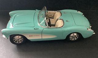 BURAGO CHEVEROLET CORVETTE VEHICLE 9 3/4 inch MADE IN ITALY 1957 LT BLUE