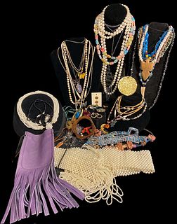 Large Collection Mostly Southwestern Costume Jewelry Some Sterling Silver