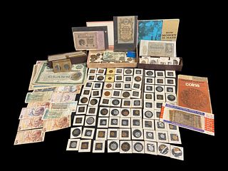 Collection Foreign Coins & Currency 