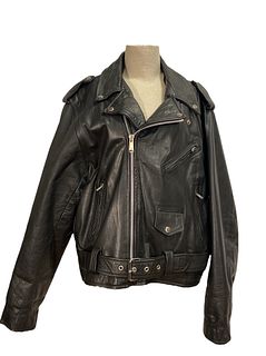 1960's Unisex Motorcycle Leather Jacket 