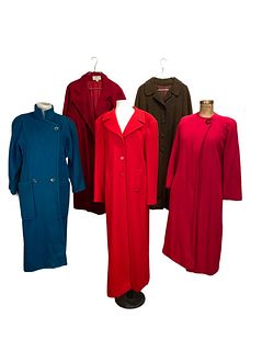 Collection 5 Vintage Women's Overcoats NEIMAN MARCUS, LOUISE FERAUD 