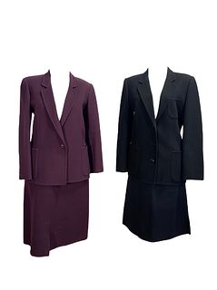 Two Vintage SALVATORE FERRAGAMO Wool Skirt Suits 