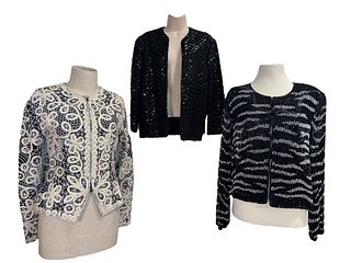 Three Vintage Sequin Sweater Jackets 