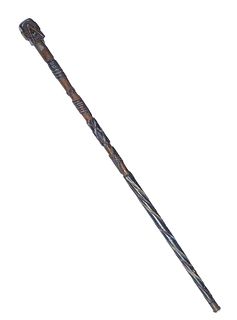 American Carved and Polychromed Freemason Walking Stick,20th c., the carved square and compass form handle over a polychromed twist carved shaft carve