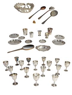Mardi Gras- Collection of 35 Items, most silverplated, consisting of 3 Osiris Goblets, 1972; 2 Osiris Goblets, 1973; 1 Osiris Goblet, 1976; 3 Osiris G