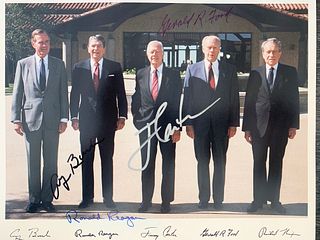 Four Presidents signed photo