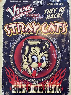 Stray Cats signed poster