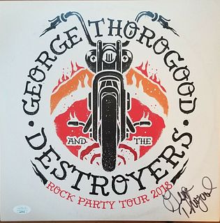 George Thorogood signed Rock Party Tour 2018 poster JSA 
