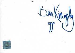 Ben Kingsley signed photo card